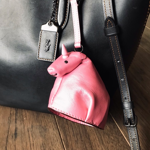 Coach Accessories - Coach Uni Coin Case, Pink Leather Unicorn Bag Charm Coin Case
